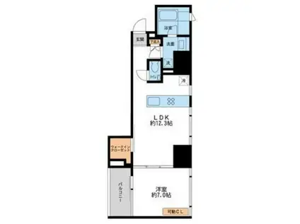 プロスペクトKALON三ノ輪(1LDK/7階)の間取り写真