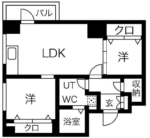 TIME SHARING大岡山(2LDK/2階)の間取り写真