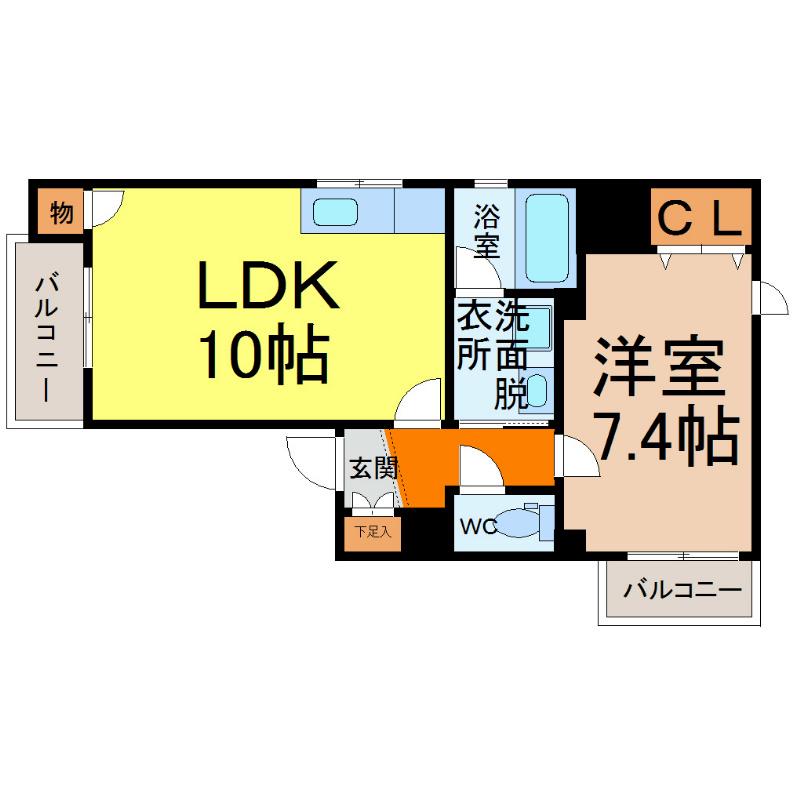 アビタシオン葵(1LDK/4階)の間取り写真