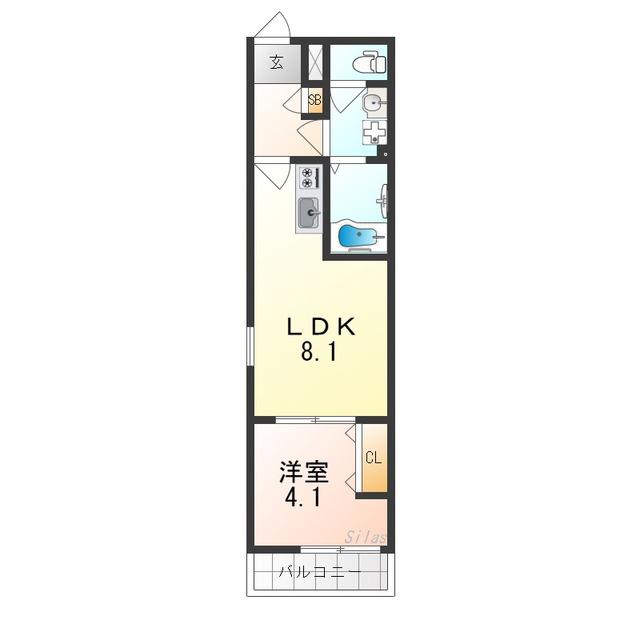 KS ノース PLACE(1LDK/1階)の間取り写真