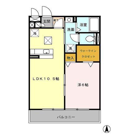 サニーガーデン(1LDK/3階)の間取り写真
