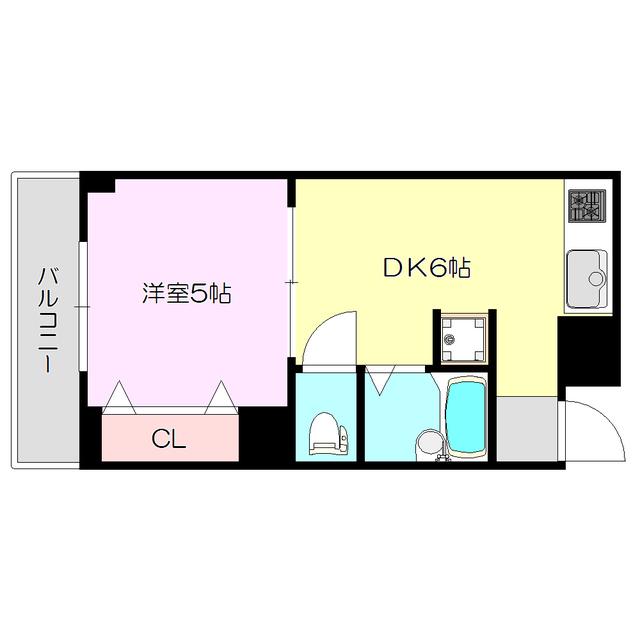 ルネ北公園(1DK/3階)の間取り写真