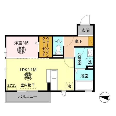 ダイシエル(1LDK/2階)の間取り写真