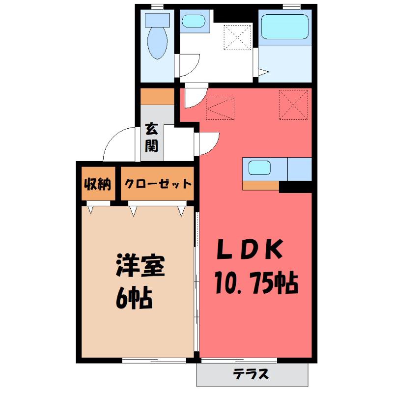 ボルテージ(1LDK/2階)の間取り写真