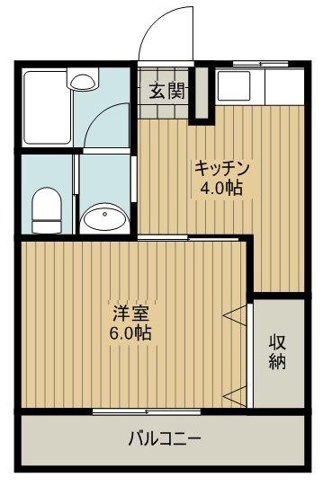 岡コーポ(1K/2階)の間取り写真