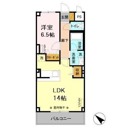 ベルグレイス(1LDK/2階)の間取り写真