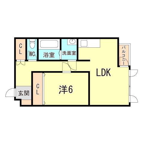 サウザンドコート明石(1LDK/2階)の間取り写真