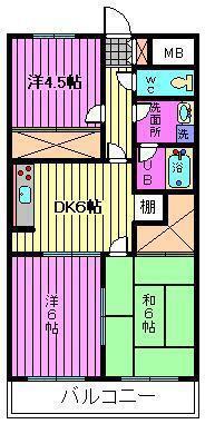 ゆざわマンション(3DK/3階)の間取り写真