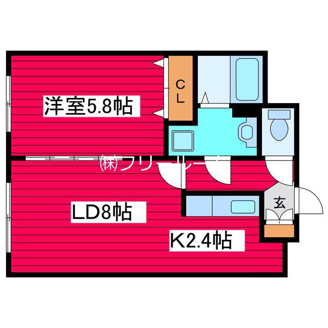 ノースパレス福住弐番館(1LDK/3階)の間取り写真