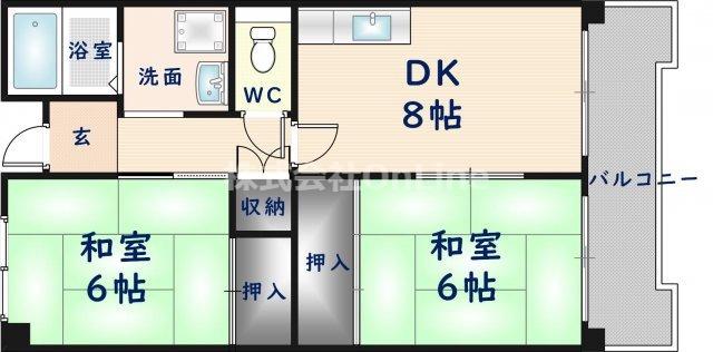 メゾンドール水野(2DK/1階)の間取り写真
