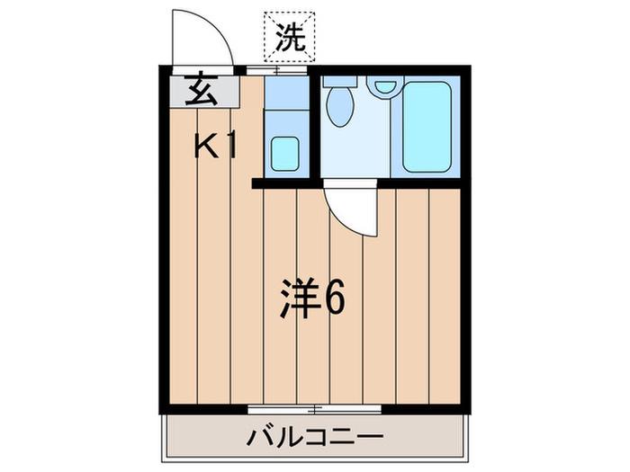 ダイヤハイツ(1K/1階)の間取り写真