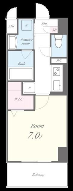 M.R RESIDENCE(1K/10階)の間取り写真