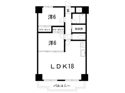 リップルガーデンII(2LDK/1階)の間取り写真