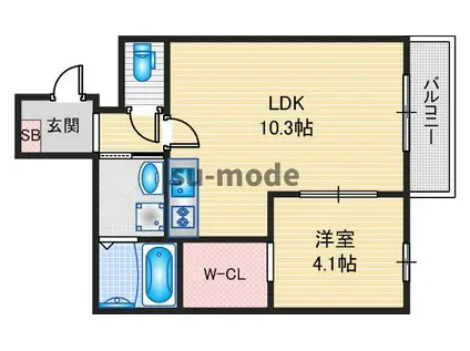 SOLITAIRA SOJIJI(1LDK/2階)の間取り写真
