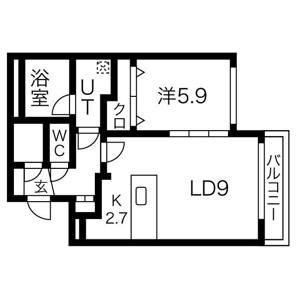 レジデンス N517(1LDK/4階)の間取り写真