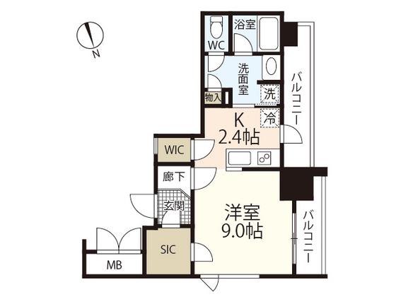 ソシオ大手町 T-SQUARE(ワンルーム/2階)の間取り写真