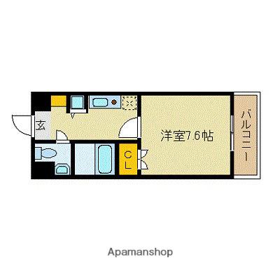 ダイナコートエスタディオサラ A棟(1K/4階)の間取り写真