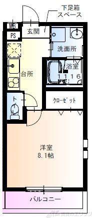 フジパレス阪急吹田駅南III番館(1K/1階)の間取り写真