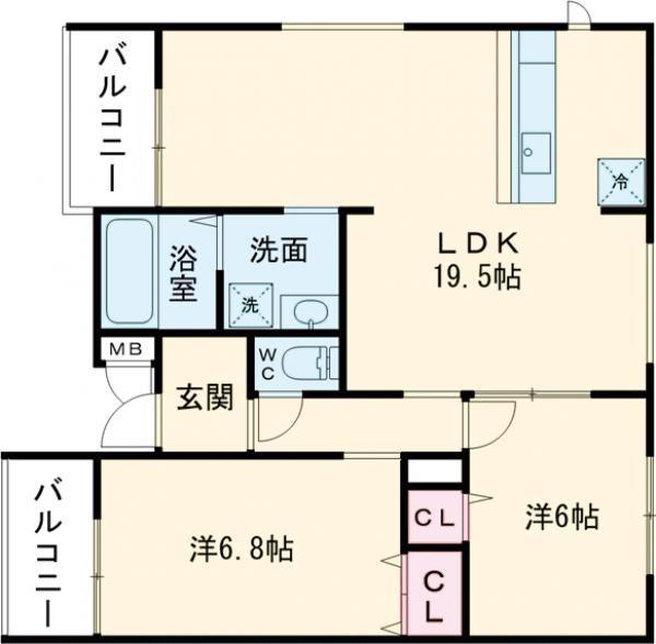 エトワールヴィル-R小阪本町ザ・レジデンス(2LDK/3階)の間取り写真
