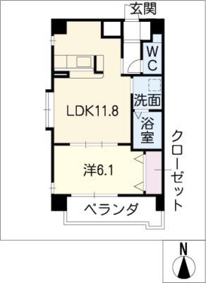 COMMONS城並(1LDK/2階)の間取り写真