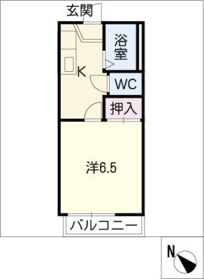 ジュネス緑(1K/2階)の間取り写真