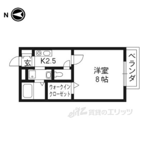 バルカディロッチャ(1K/2階)の間取り写真