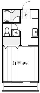 ディアスフジ(1K/1階)の間取り写真
