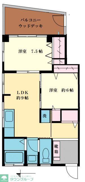 明和ハイツ(2LDK/1階)の間取り写真
