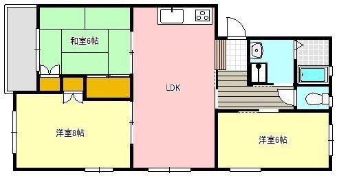 グランパル21 A(3LDK/2階)の間取り写真