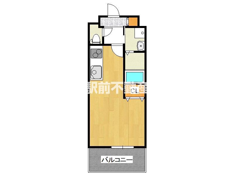 レブリアント鳥栖(ワンルーム/2階)の間取り写真