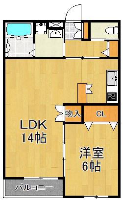 アベニュー大島(1LDK/2階)の間取り写真