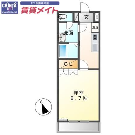 コンフォルト藤(1K/2階)の間取り写真