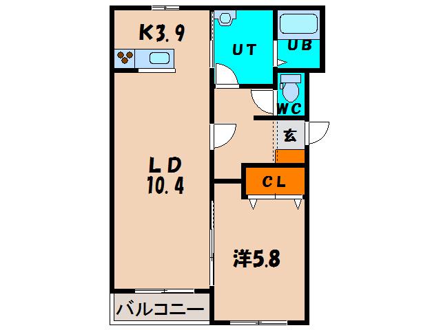 フィフティワン51(1LDK/4階)の間取り写真