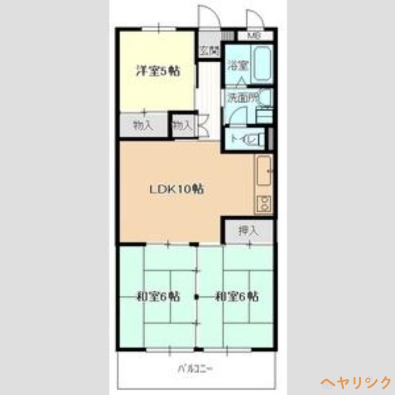 メゾンしかた(2LDK/2階)の間取り写真