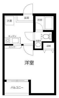 HAKUSUI幕張(1K/2階)の間取り写真