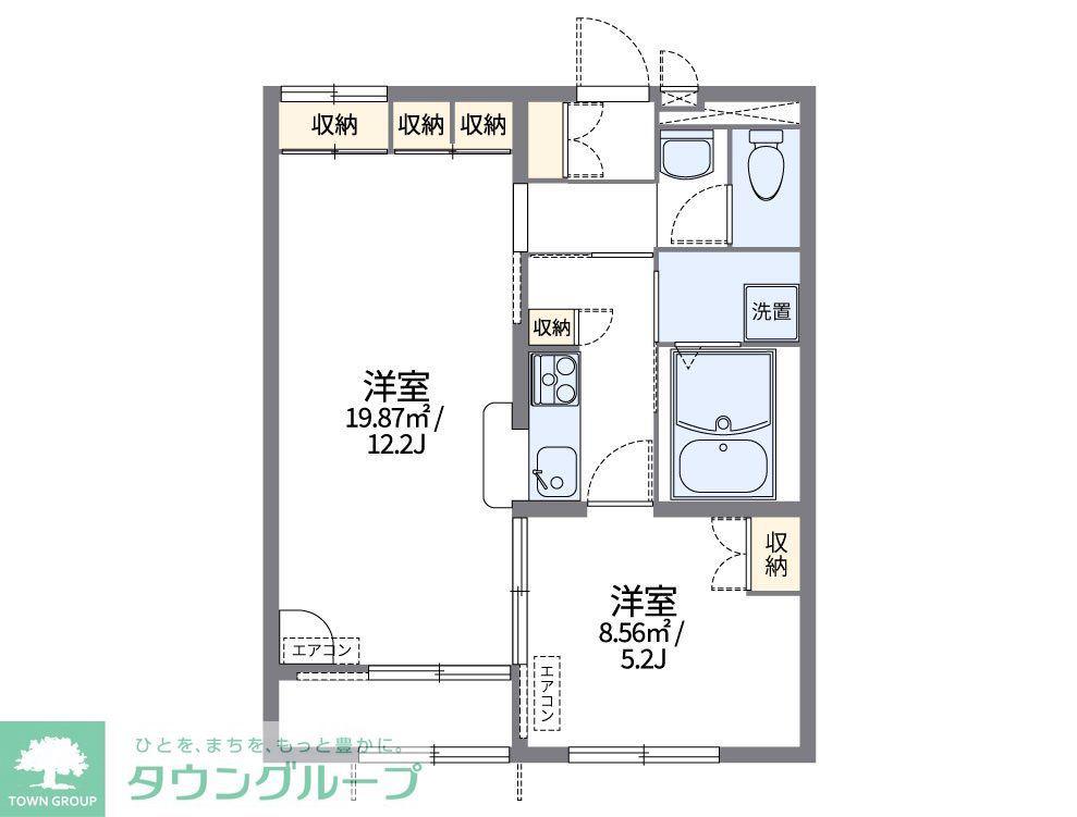 レオパレスサンシャイン狭山台(1LDK/1階)の間取り写真