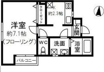 KADO(1K/1階)の間取り写真