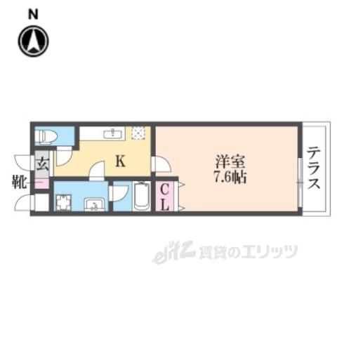 ハートハイム(1K/1階)の間取り写真