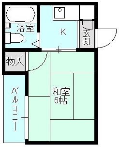 コスモビル(1K/3階)の間取り写真
