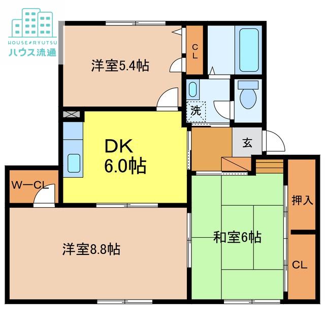 フローラルパレスONOUE(3DK/1階)の間取り写真