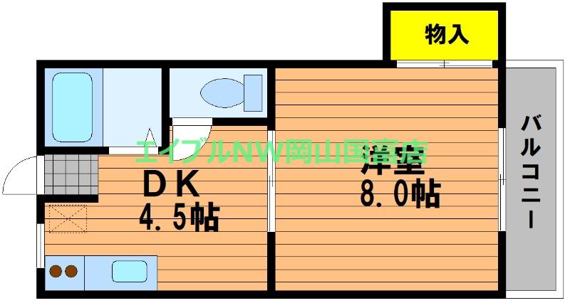 リバーサイドクラタ(1DK/3階)の間取り写真