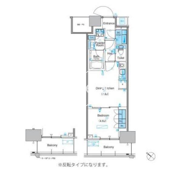 パークアクシス豊洲キャナル(1DK/4階)の間取り写真