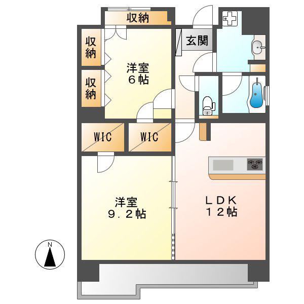 C.P.PURE1608(2LDK/10階)の間取り写真