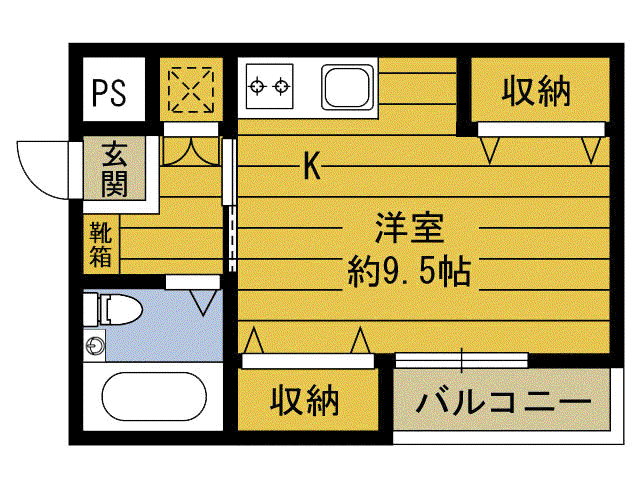アネックス上野(ワンルーム/2階)の間取り写真