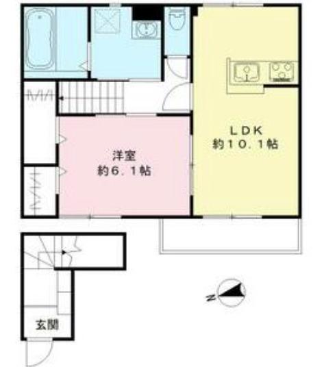 エスベランサ A棟(1LDK/1階)の間取り写真