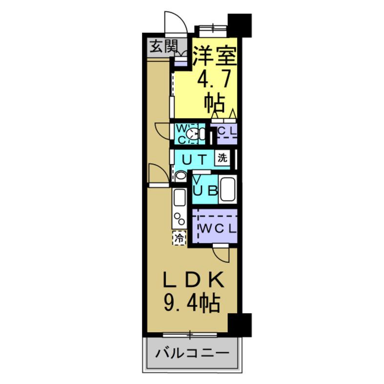 キャッスル常滑 南棟(1LDK/2階)の間取り写真
