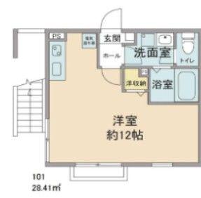エルメゾンリーフ(1K/1階)の間取り写真