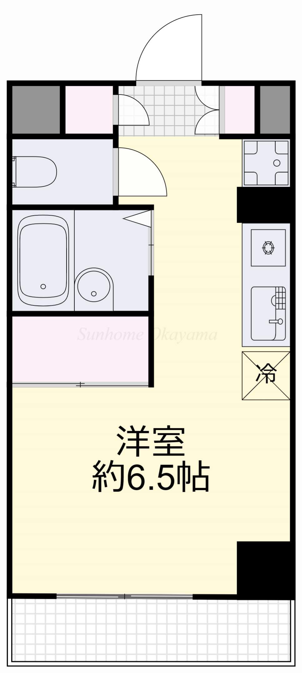 GV備岡(ワンルーム/10階)の間取り写真
