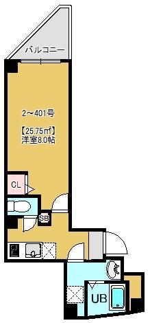 AQUAS WILL千葉(1LDK/4階)の間取り写真