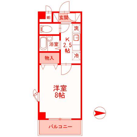 KS.BLOG.OPPAMA(1K/3階)の間取り写真